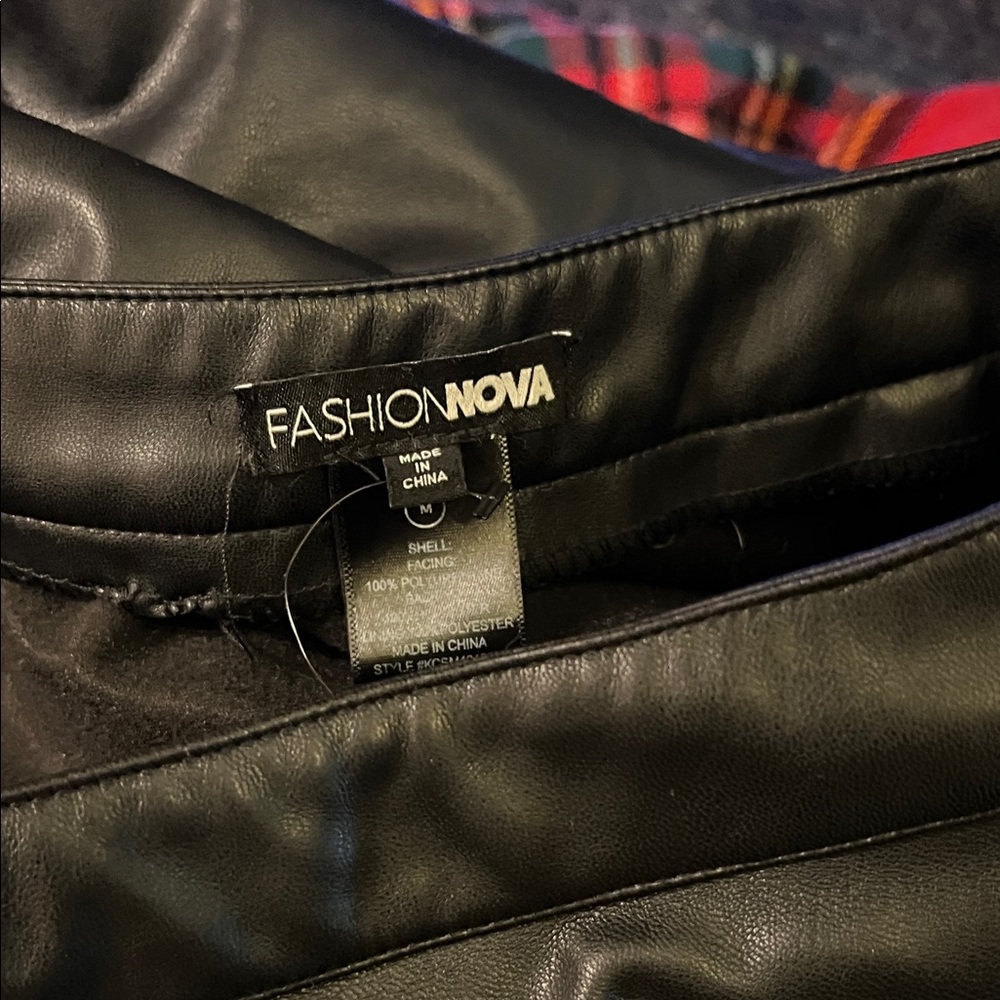 Fashion Nova Sleek Black Leather skirt